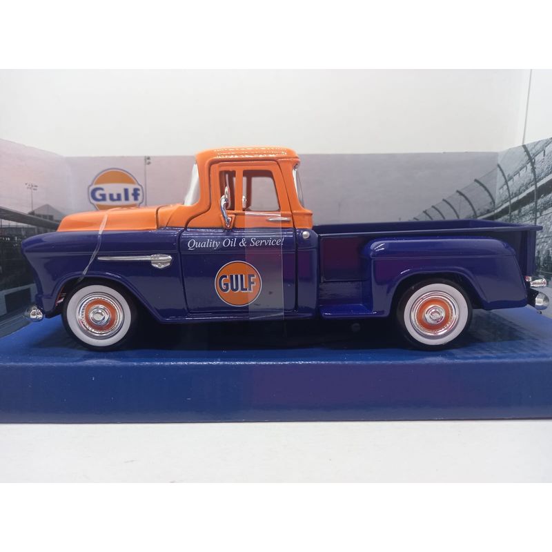 MOTORMAX - CARRO CHEVY 5100 STEPSIDE 1955 GULF ESCALA 1/24 DE COLECCIÓN