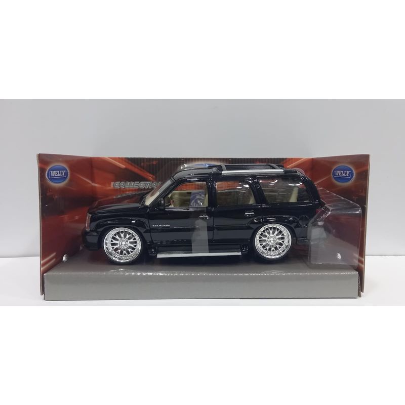 WELLY - CARRO CADILLAC ESCALADE 2002 NEGRA ESCALA 1/24 DE COLECCIÓN