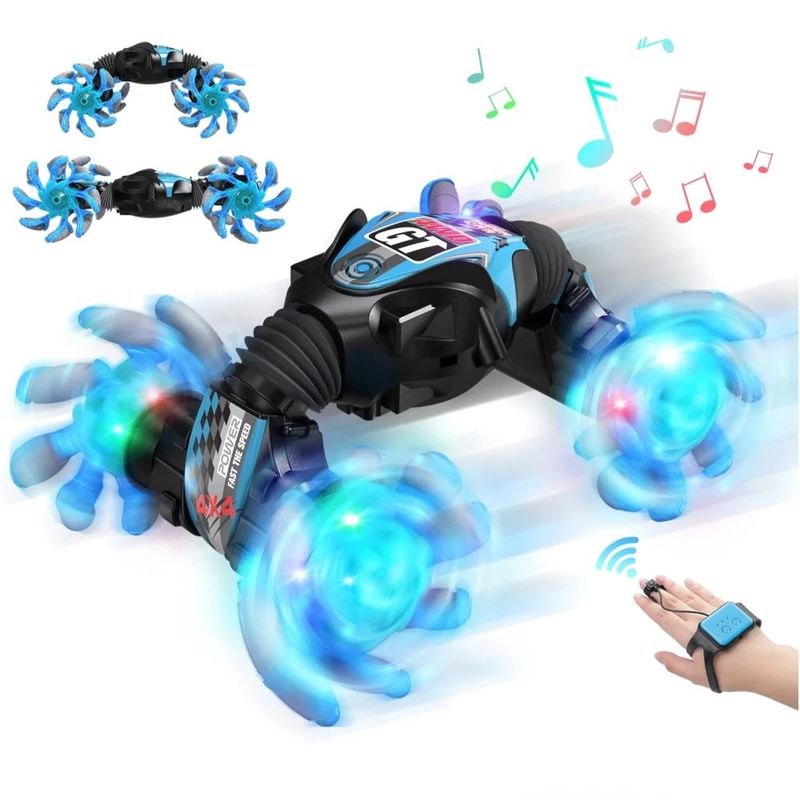GENERICO - Carro Acrobacias Control Remoto Detección 24 GHz 4WD Azul