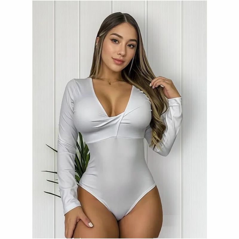 RAINBOW MODA - Blusa Body Mujer Manga Larga Elegante Moda