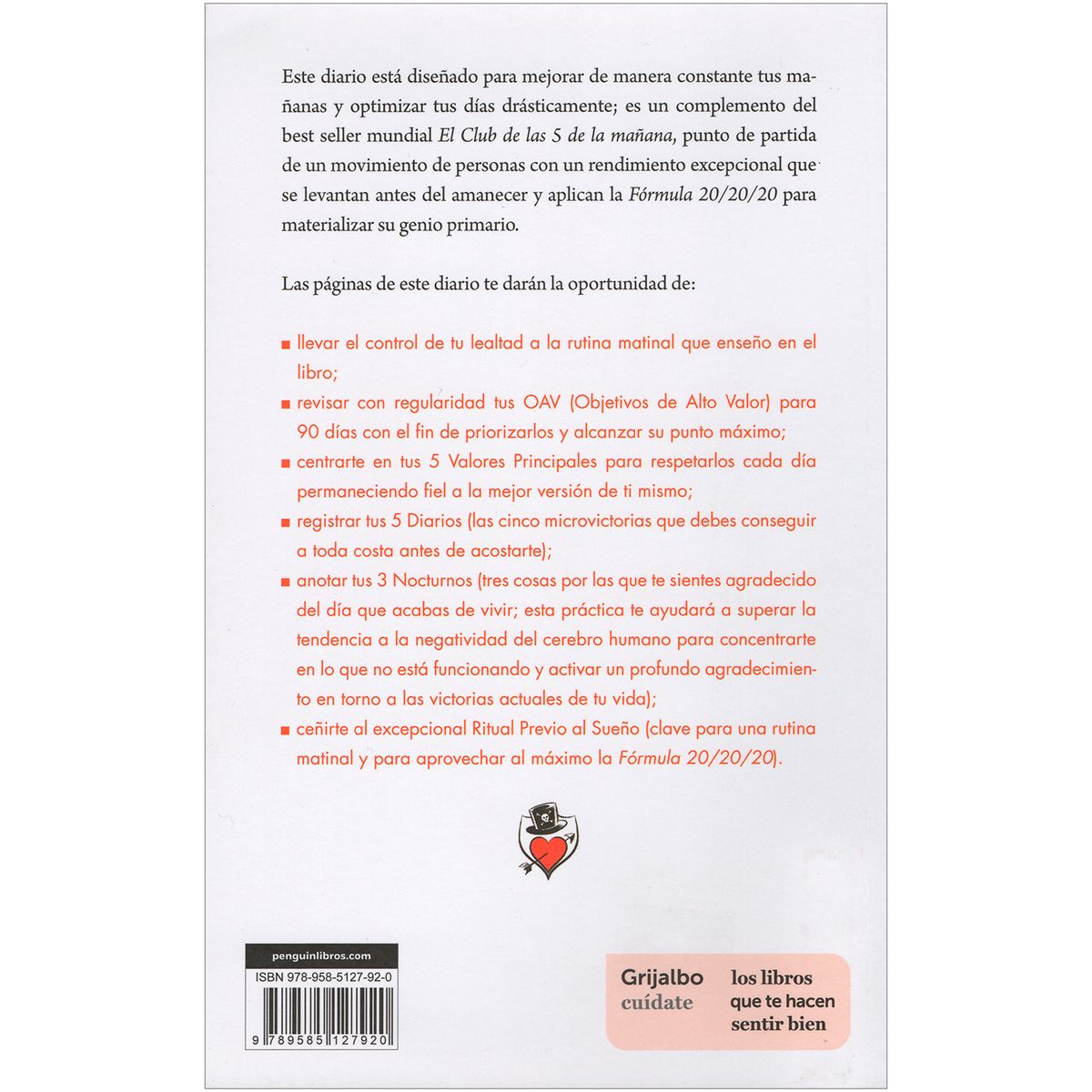 GRIJALBO - El Club De Las 5 De La Mañana. Diario. Robin Sharma