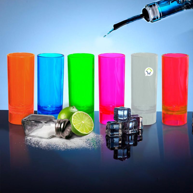 COMPRALOENCASA COM - Copas Tequileras x6 Shots Colores Neón Reutilizables 20NZ