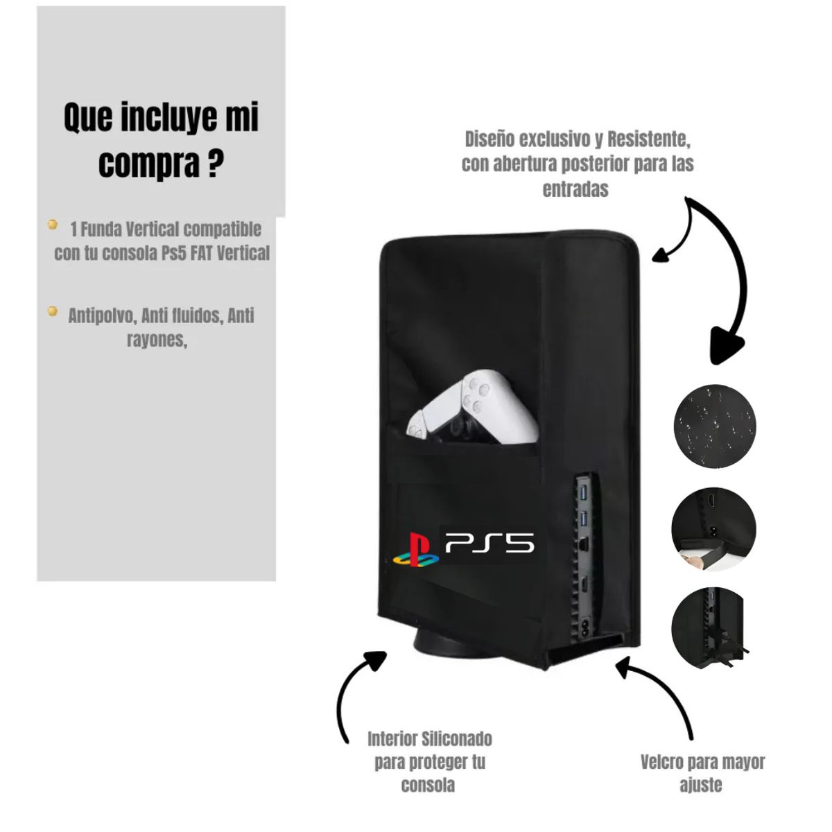 GENERICO - Funda Forro Protector Antipolvo Compatible Playstation 5 Ps5.