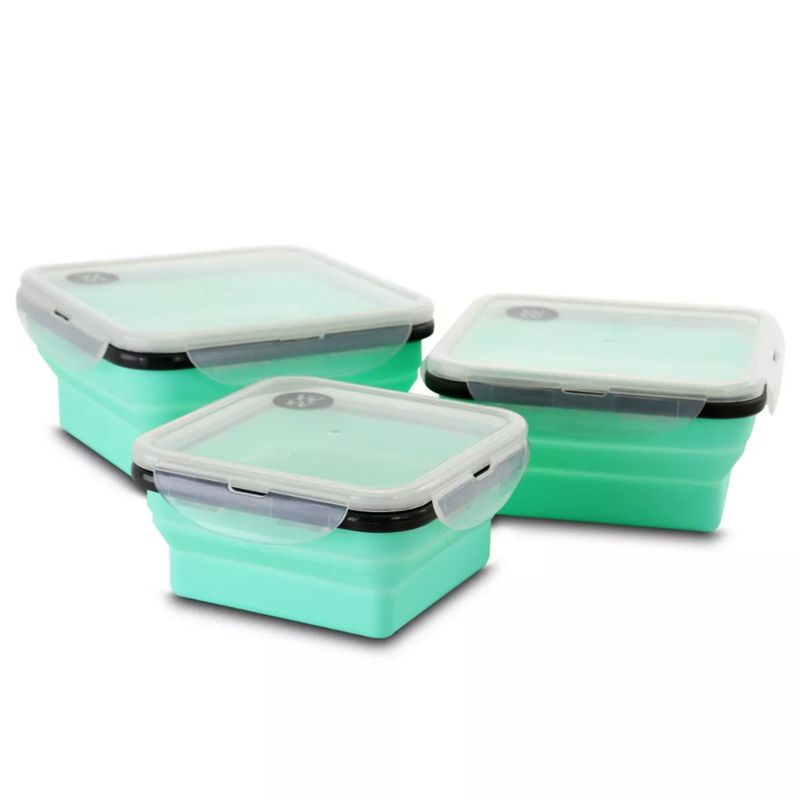 GIBSON - Juego De 3 Recipientes Plegables De Silicona Para Almuerzo Healthy Kit