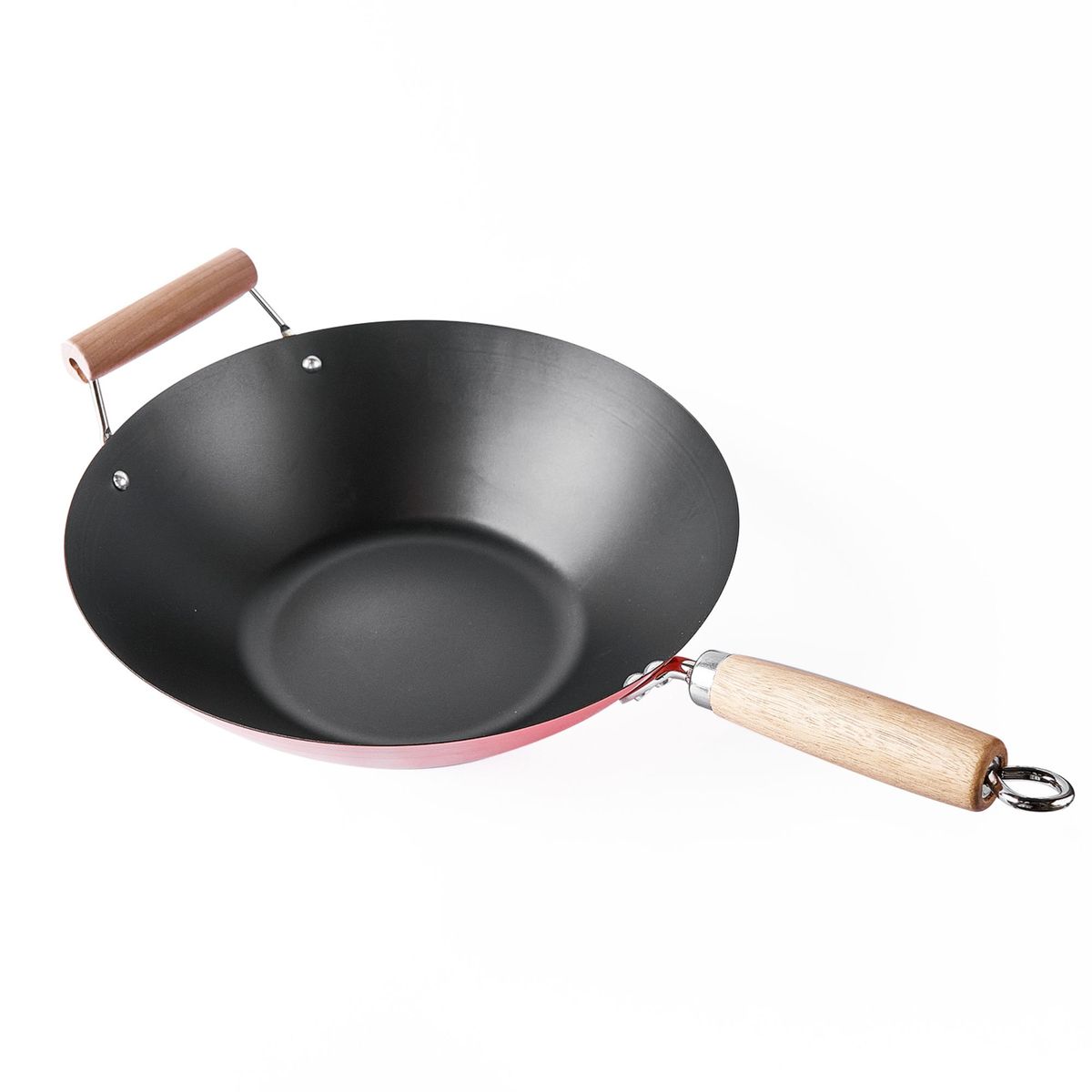 GIBSON - Wok 30Cm Mango Madera Antiadherente Colores Surtidos - GIBSON