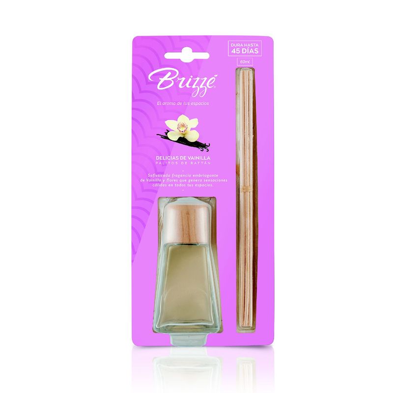 BRIZZE - Ambientador Palitos de Rattán BRIZZÉ Delicias de Vainilla 60ml