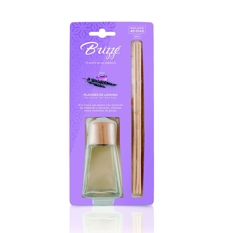 BRIZZE - Ambientador Palitos de Rattán BRIZZÉ Placeres de Lavanda 60ml