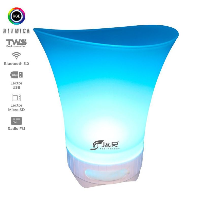 GENERICO - HIELERA PARLANTE BLUETOOTH RGB ACRILICO