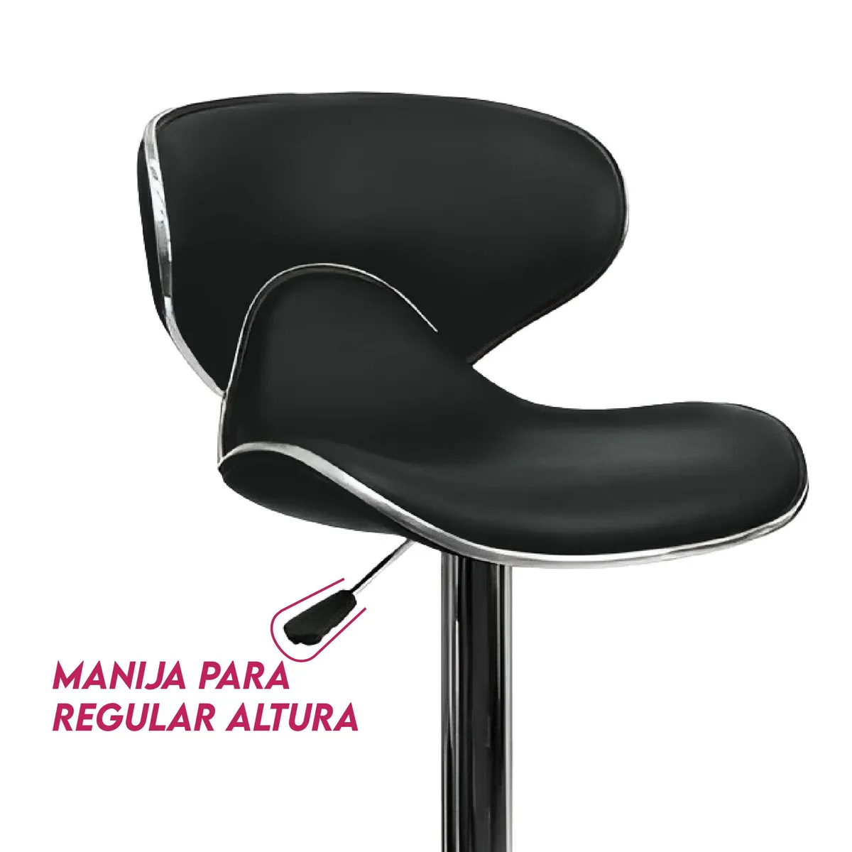 DIMATEX LEON - Silla Bar Butaco Alta Giratoria Barra Bar Cocina Negro RefNasa