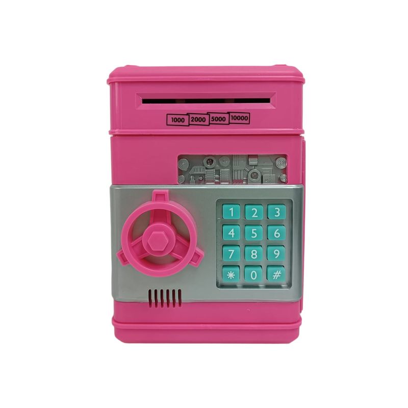 GENERICO - Alcancía Electrónica De Billetes Rosa Tipo Caja Fuerte