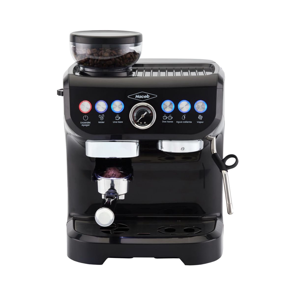 HACEB - Máquina de café Haceb con molino integrado Negra