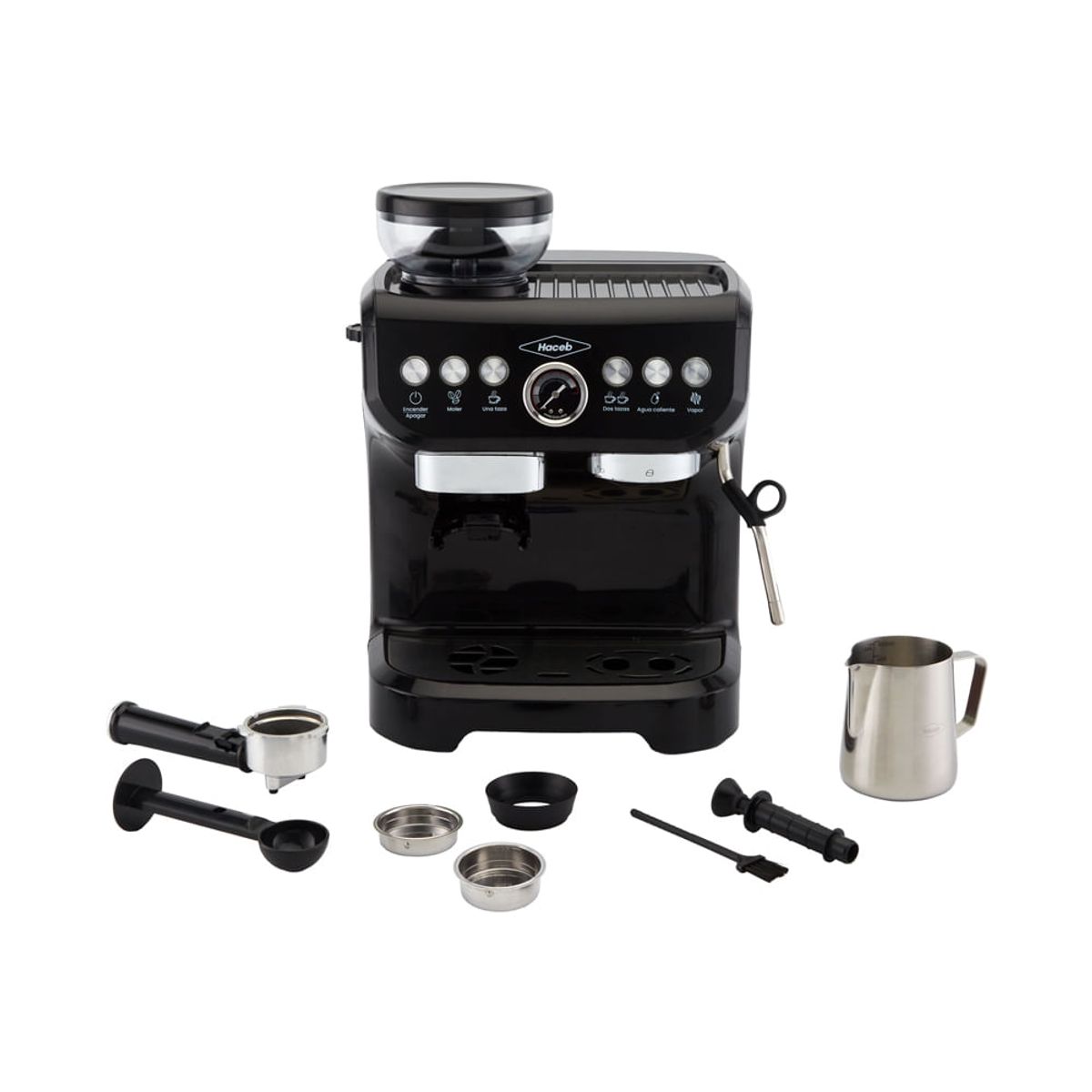 HACEB - Máquina de café Haceb con molino integrado Negra