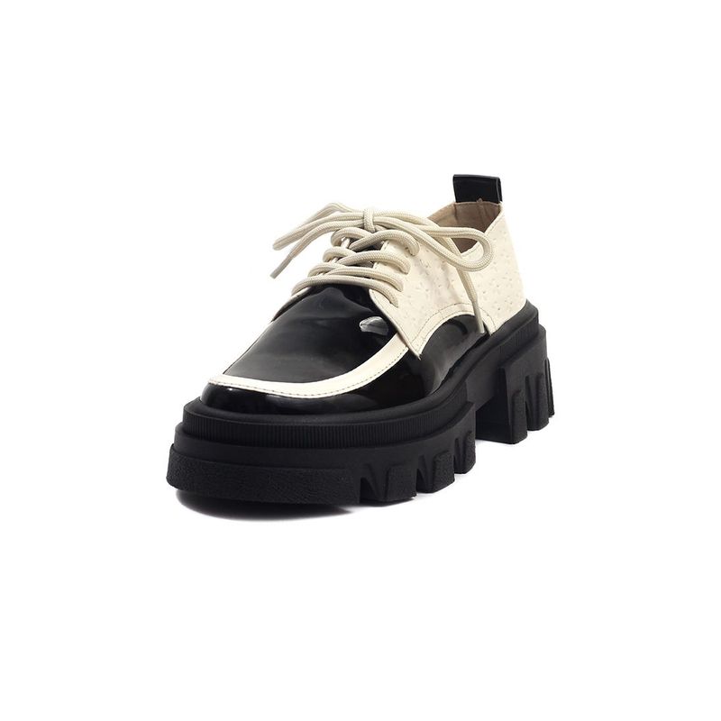 BALLERINA - Zapato Oxford Beige x Negro Ballerinas Salma