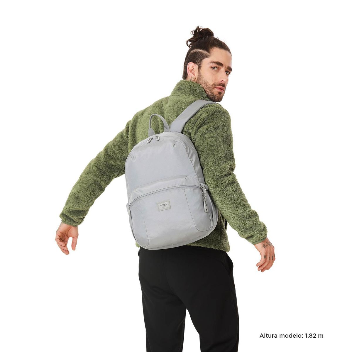 TOTTO - Morral Universitario Porta PC 14" Trik M Gris Hombre