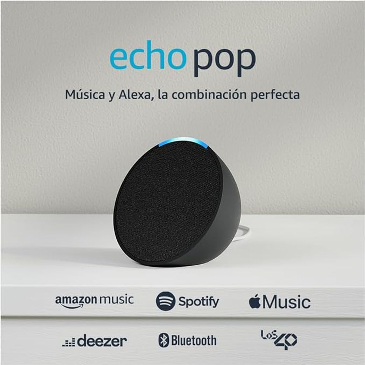 AMAZON - Amazon Echo Pop Altavoz Inteligente Bluetooth con Alexa Sonido Potente