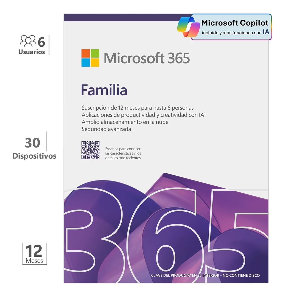 MICROSOFT - Microsoft Office 365 Familia 6 Usuarios 12 meses Onedrive Word Excel