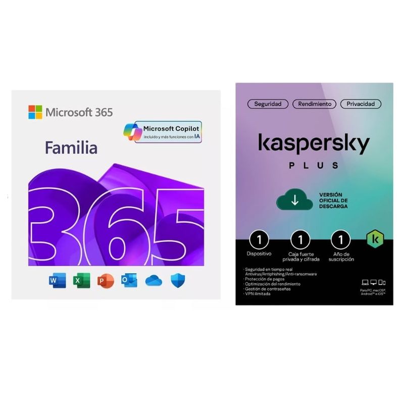 MICROSOFT - Microsoft Office 365 Family 6 Usuarios + Antivirus Kaspersky Plus