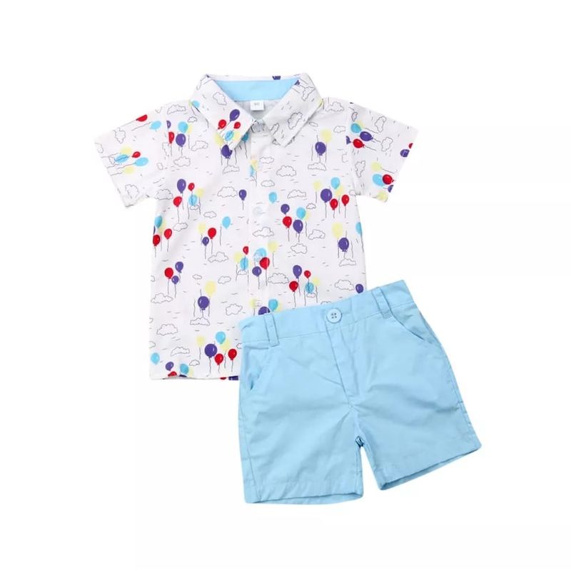 LUSOLSI - Prendas Ropa camisa y pantalon corto para niños conjuntos de vestir
