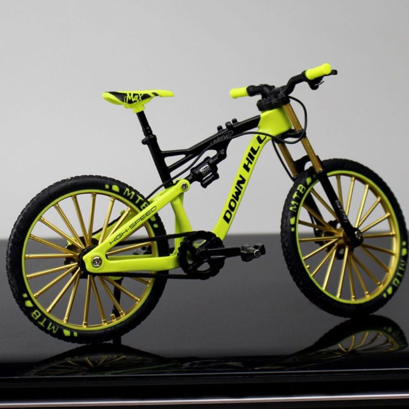 GENERICO - Bicicleta miniatura a escala de montaña mtb Verde Lima