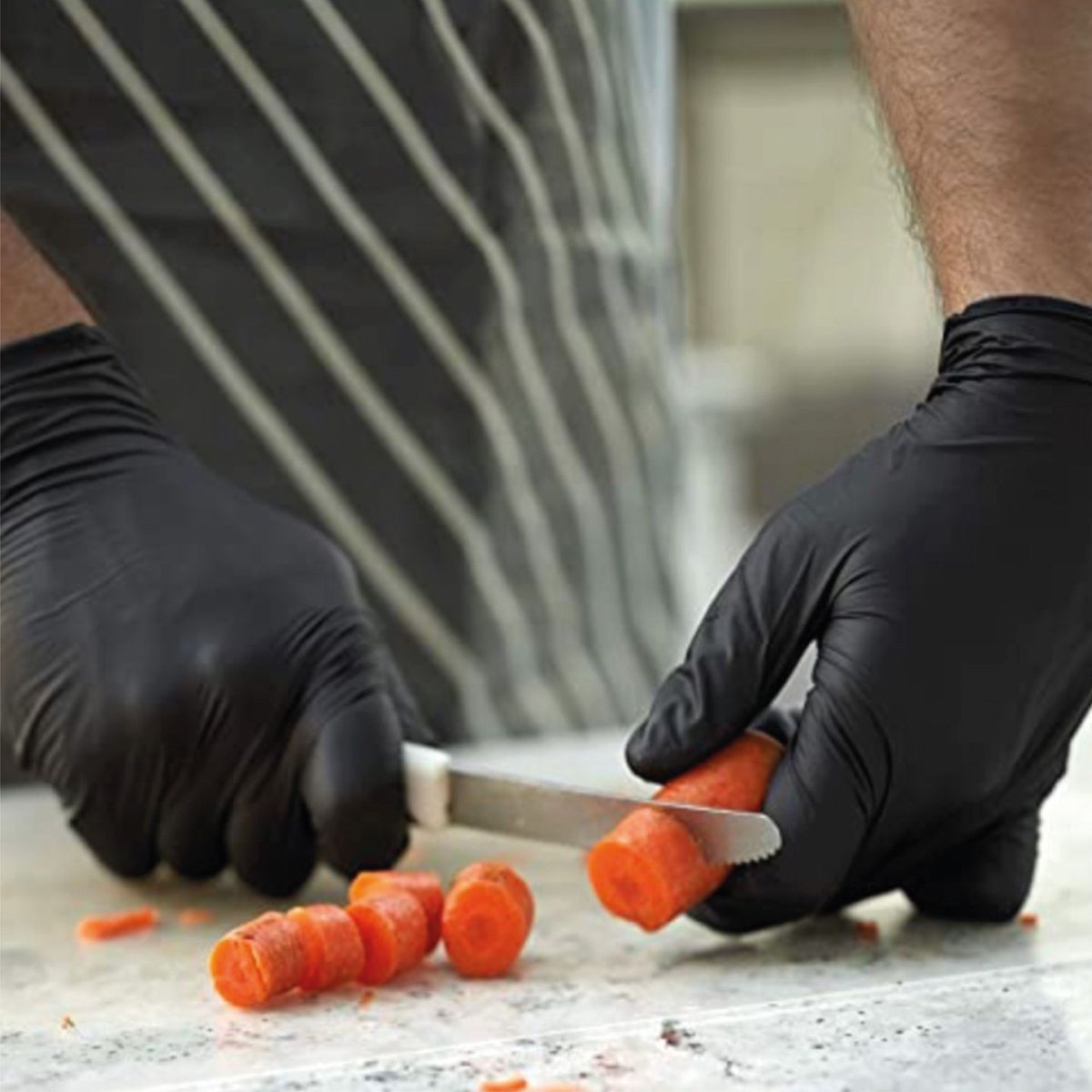 TRIPLE CLEAN - Guantes de nitrilo negros caja 100 unidades talla M