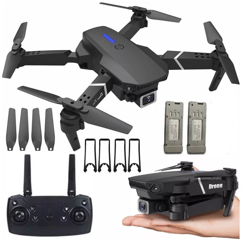 ONE PIXEL - Drone Plegable W8 Negro Doble Cámara Y Estuche