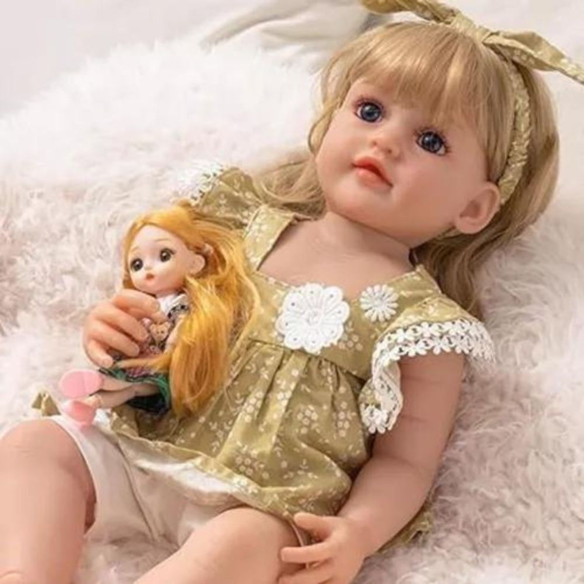 GENERICO - Muñeca Bebe Reborn Cuerpo Silicona Cabello Rubio - Fátima