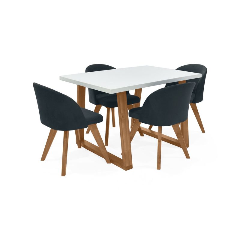 VENECIA - Set de Comedor 4P Andara  Sillas Sabina Tela Gris