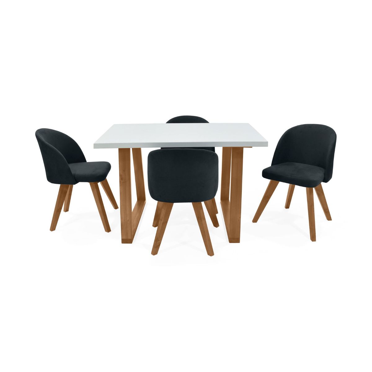 VENECIA - Set de Comedor 4P Andara  Sillas Sabina Tela Gris_.