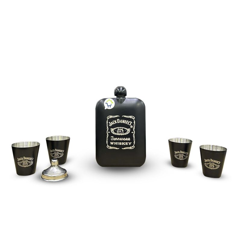 COMPRALOENCASA COM - Licorera Whiskera 4 Oz Cantimplora + 4 Copas + Embudo GT-05