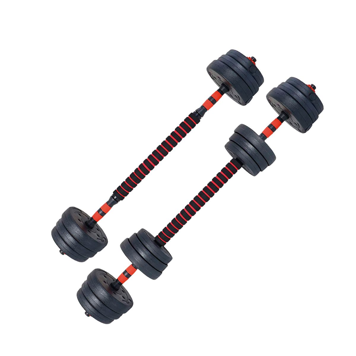 SVELFIK - Kit de mancuernas convertible a barra 20 kg entrenamiento