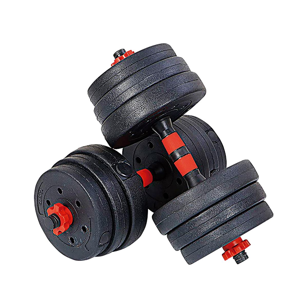 SVELFIK - Kit de mancuernas convertible a barra 20 kg entrenamiento