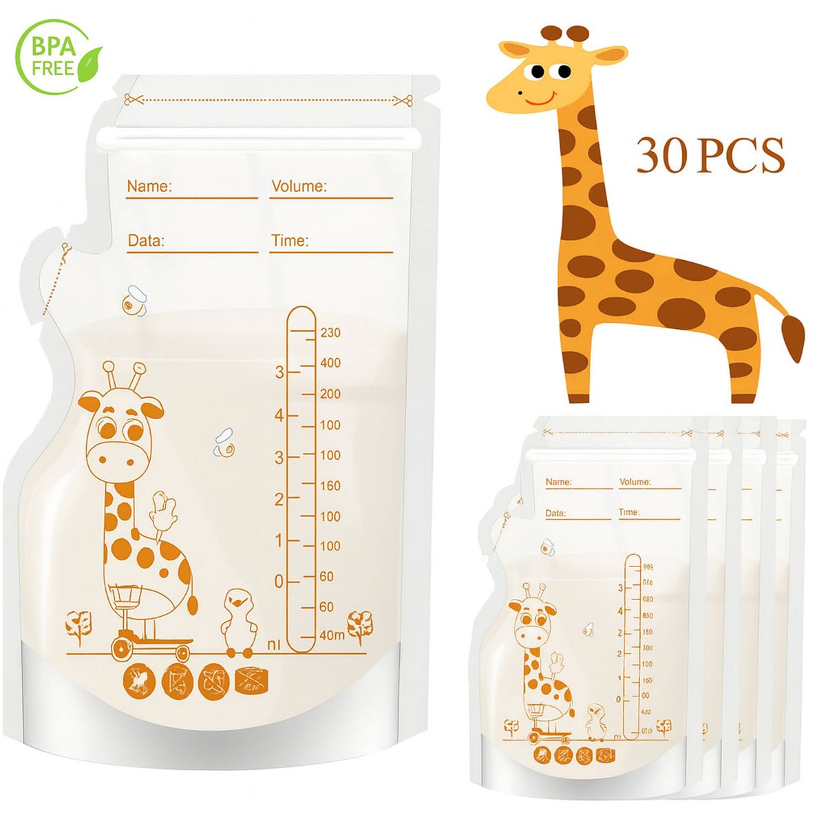 ONE PIXEL - Bolsas Almacenamiento Leche Materna 30Und 250ML ONE PIXEL