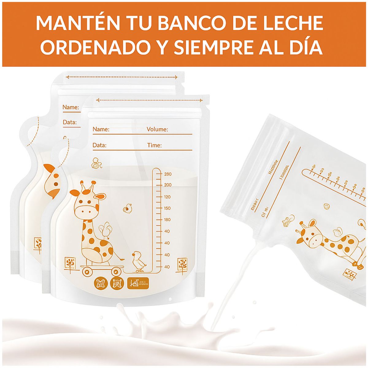 ONE PIXEL - Bolsas Almacenamiento Leche Materna 30Und 250ML ONE PIXEL