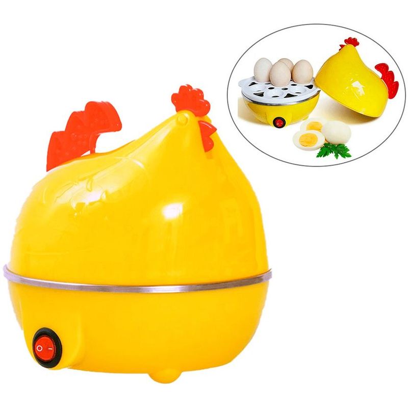DANKI - Hervidor Huevos Tibios Eléctrico 7 Puestos Gallina Amarilla