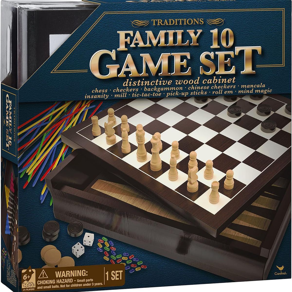 SPIN MASTER - Set Juegos De Mesa Familiar 10 Juegos en 1