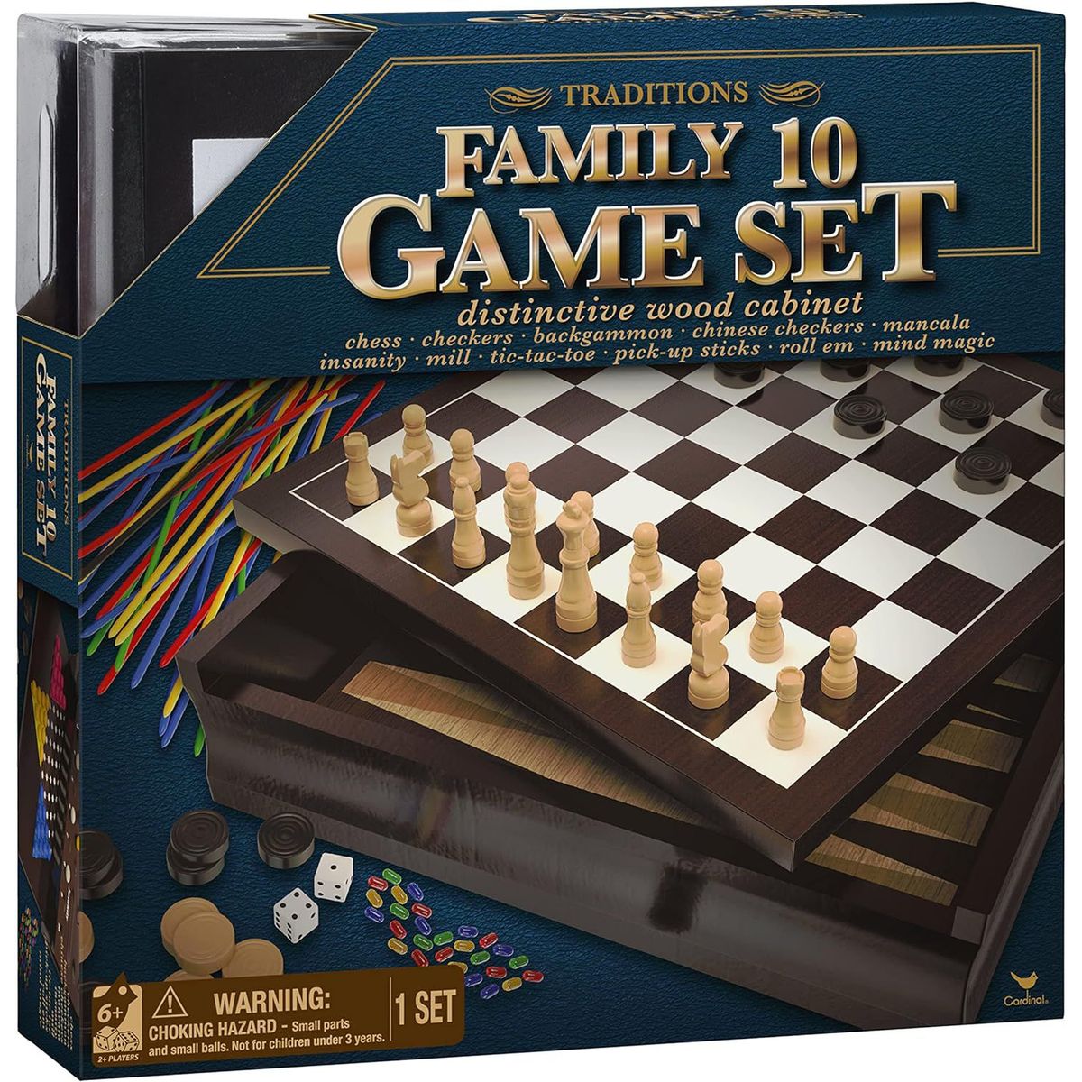 SPIN MASTER - Set Juegos De Mesa Familiar 10 Juegos en 1