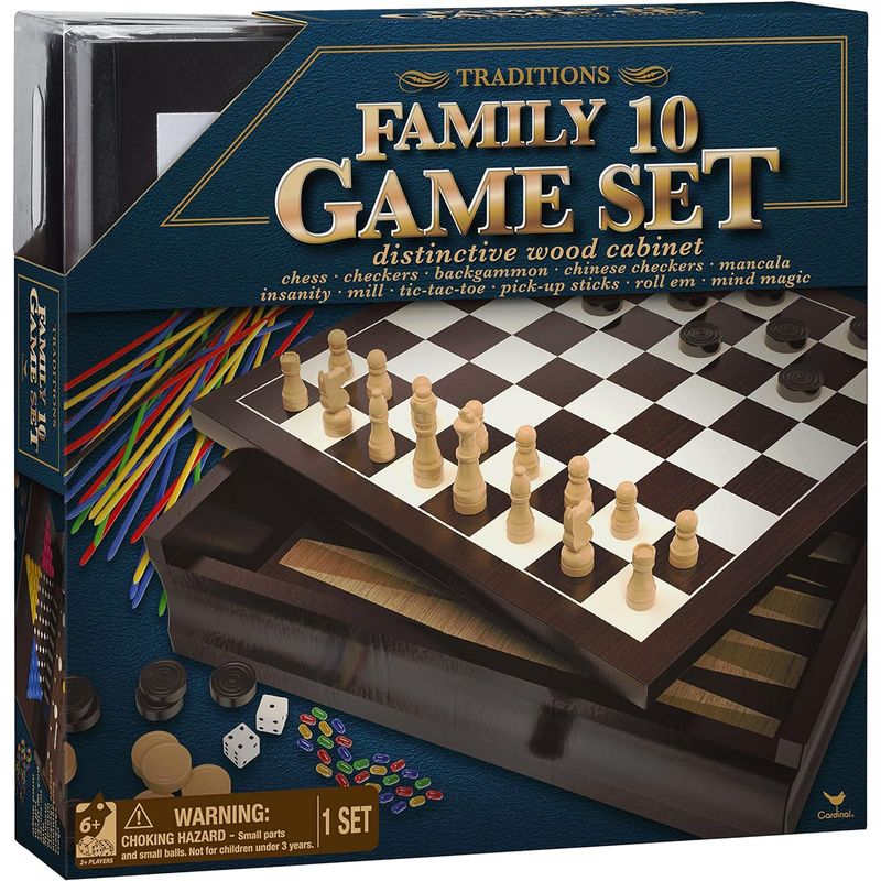 SPIN MASTER - Set Juegos De Mesa Familiar 10 Juegos en 1