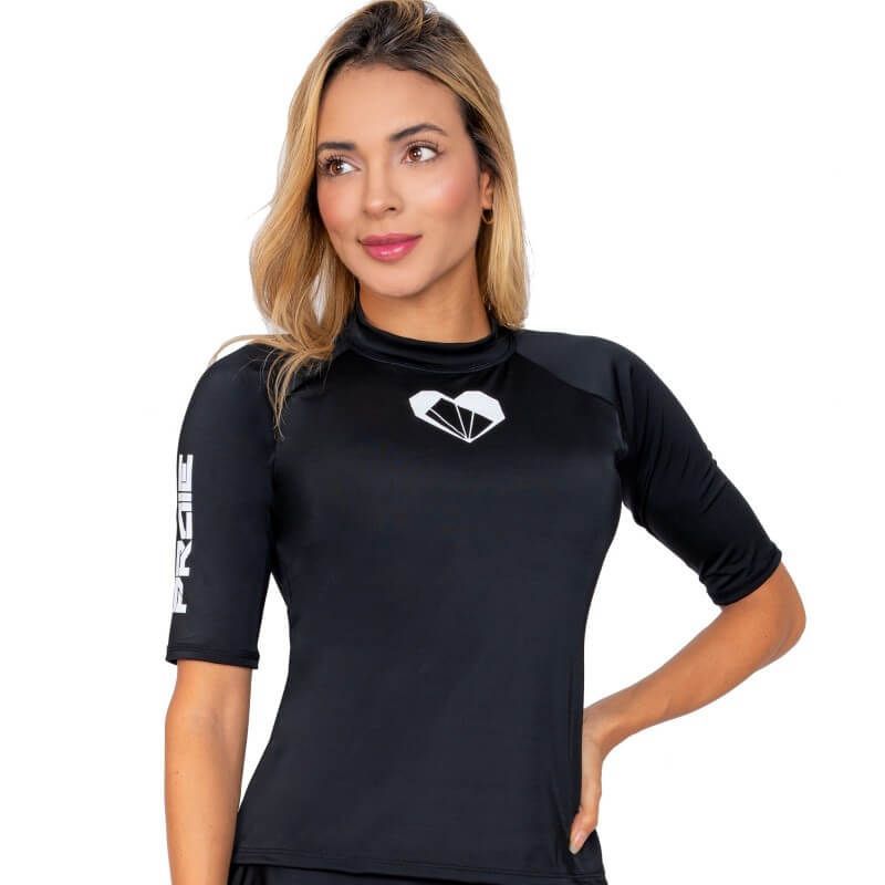 PRAIE - Camiseta de Vestido de Baño PRAIE 2620A Blusa Mangas 34 Top Copas