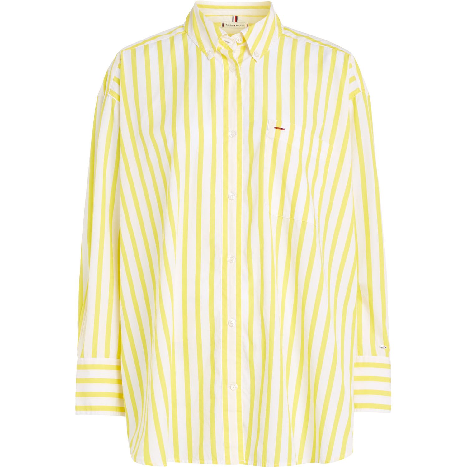 Camisa De Rayas Amarillas De Corte Ancho Tommy Hilfiger TOMMY