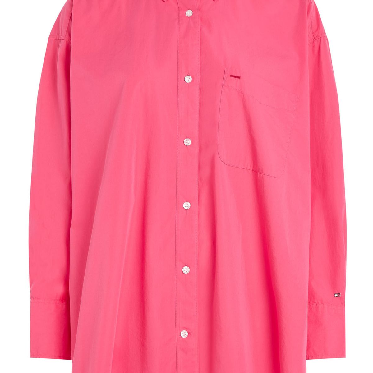 TOMMY HILFIGER - Camisa Oversize De Popelín Mujer Rosa Tommy Hilfiger