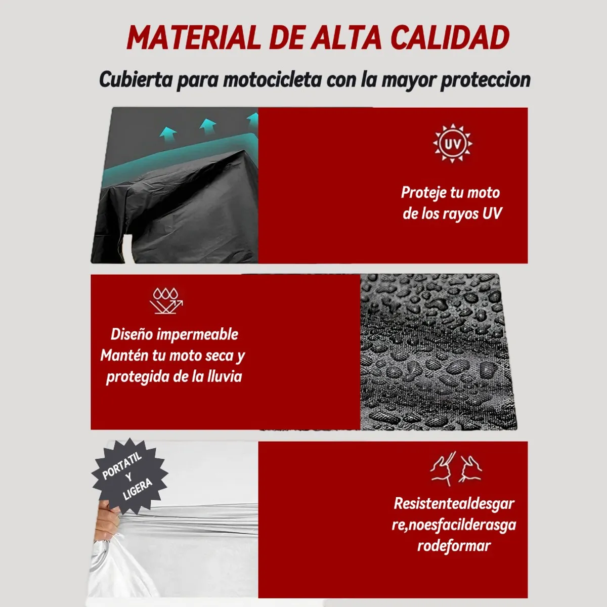 GENERICO - Carpa Moto Impermeable 100 Forro De Motos Reflectiva