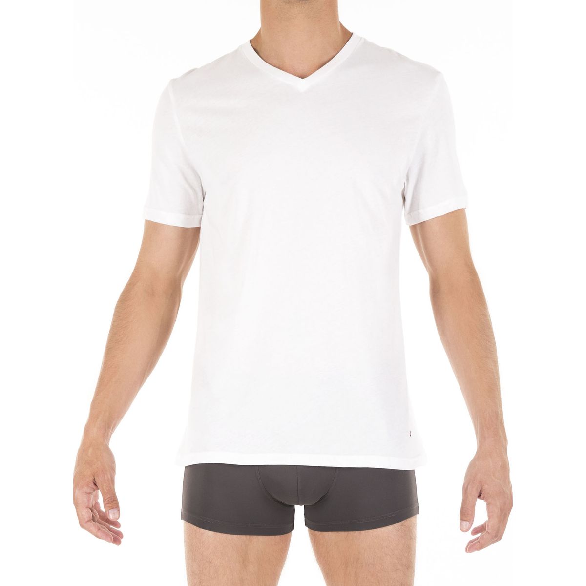 TOMMY HILFIGER - Pack de 3 Camiseta Blanca Cuello V De Hombre Tommy Hilfiger