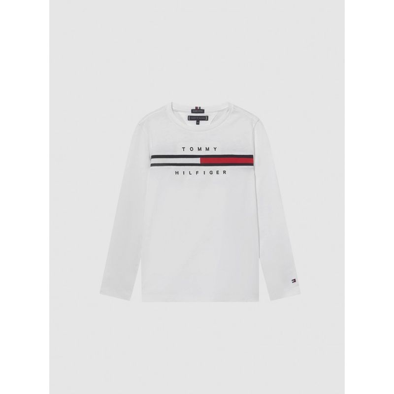 TOMMY HILFIGER - Camiseta De Niño Manga Larga Con Logo Tommy Hilfiger