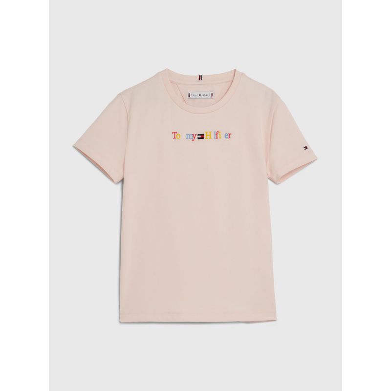 TOMMY HILFIGER - Camiseta De Niña Con Logo color rosado Tommy Hilfiger