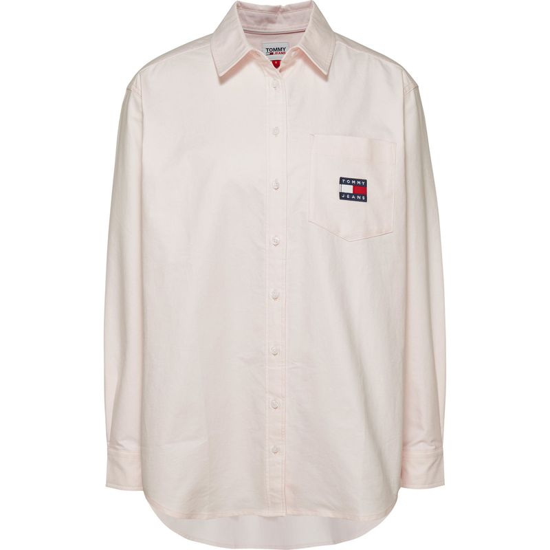 TOMMY HILFIGER - Camisa Essential De Corte Boyfriend Mujer Rosa Tommy Jeans