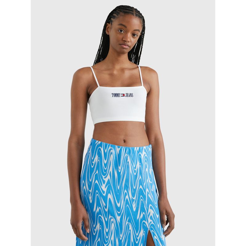 TOMMY HILFIGER - Crop Top Blanco Archive Para Mujer Tommy Jeans