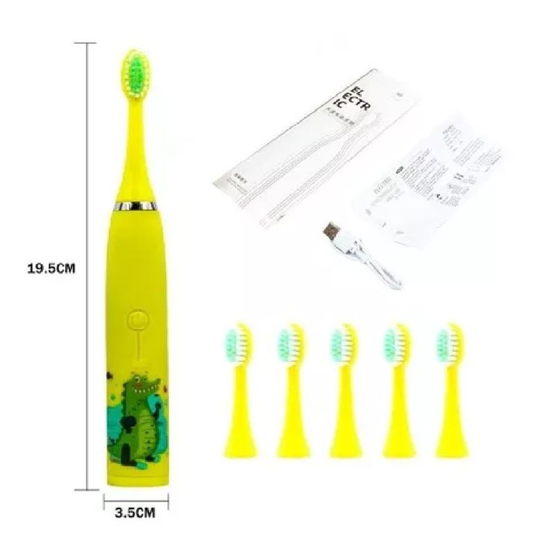 MUNDO BEBE - Cepillo de Dientes Eléctrico bebe niño amarillo niños_.