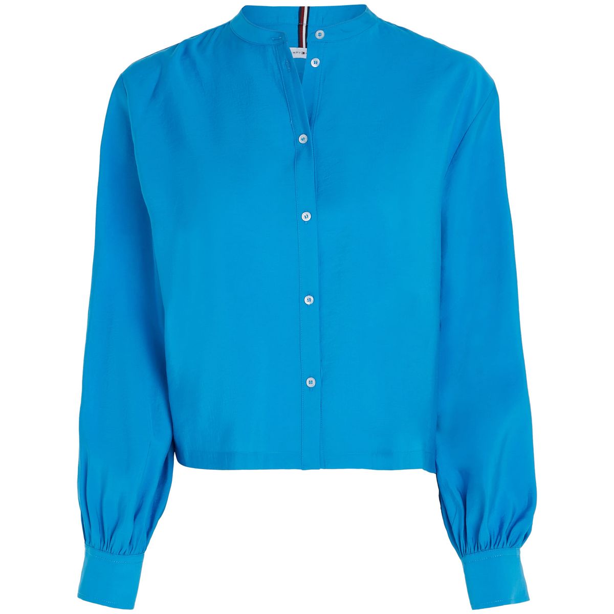 TOMMY HILFIGER - Camisa Sin Cuello Con Corte Cropped Mujer Azul Tommy Hilfiger