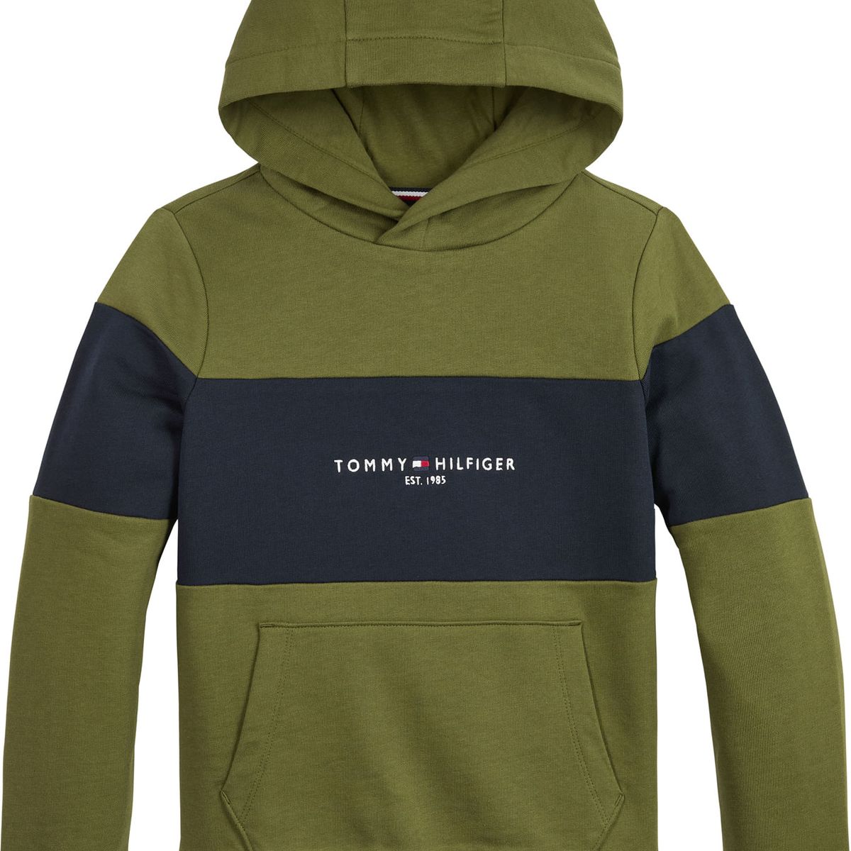TOMMY HILFIGER - Saco Essential Color Block Con Logo Niño Verde Tommy Hilfiger