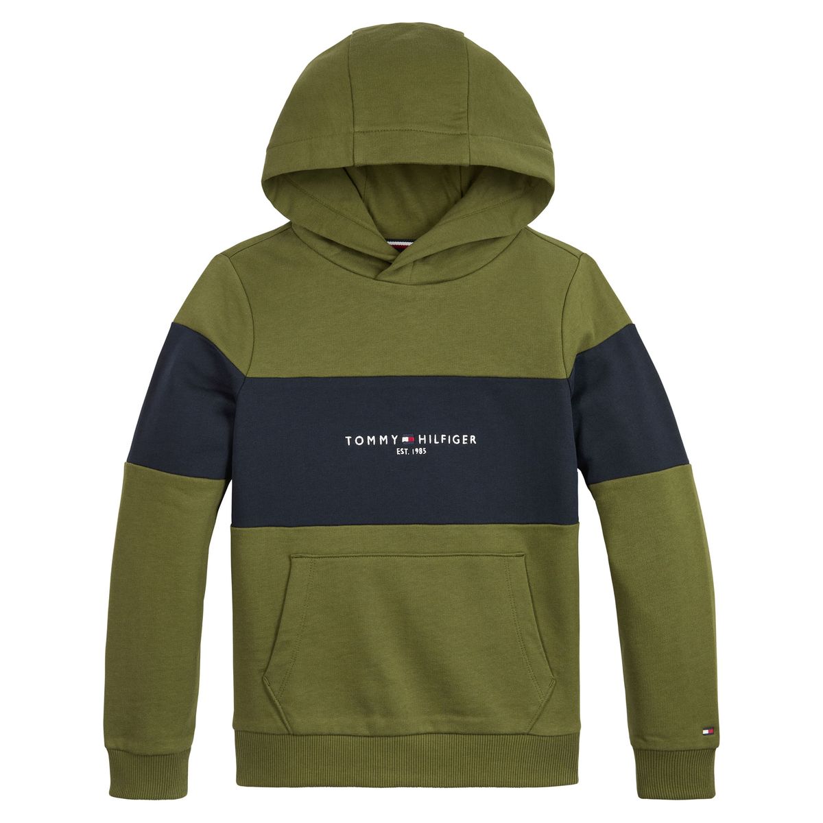 TOMMY HILFIGER - Saco Essential Color Block Con Logo Niño Verde Tommy Hilfiger